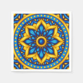 Serviette En Papier Design mexicain bleu et jaune (Devant)