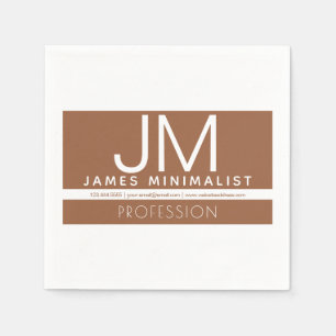 Serviette En Papier Design minimaliste professionnel moderne Marron