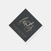 Serviette En Papier Design moderne 40e anniversaire simple élégant scr (Coin)