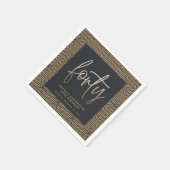 Serviette En Papier Design moderne 40e anniversaire simple élégant scr (Coin)