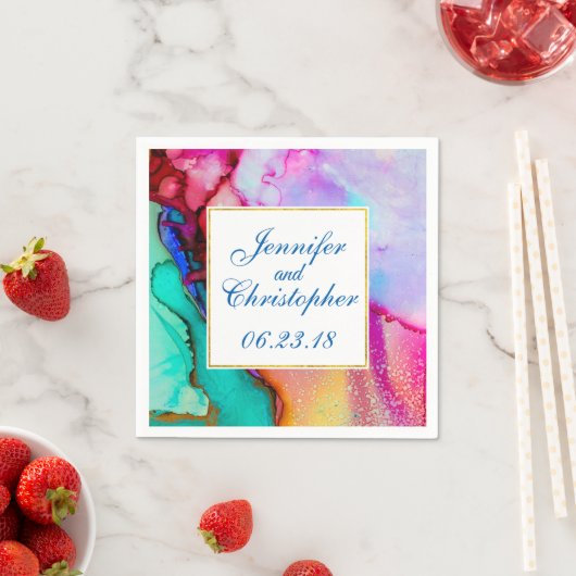 Serviette En Papier Design moderne en marbre Abstrait (En situation)