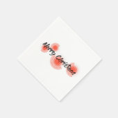 Serviette En Papier Design moderne, joyeux, ludique "Joyeux Noël" (Coin)