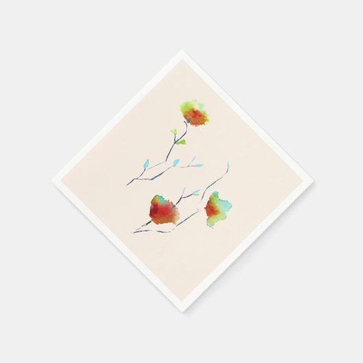 Serviette En Papier Design moderne simple d'art floral abstrait (Coin)