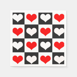Serviette En Papier Design Motif de coeur d'amour géométrique