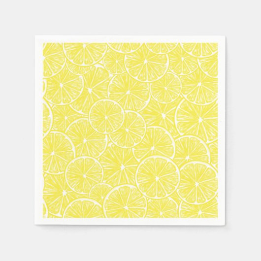 Serviette En Papier Design motif de tranches de citron (Devant)