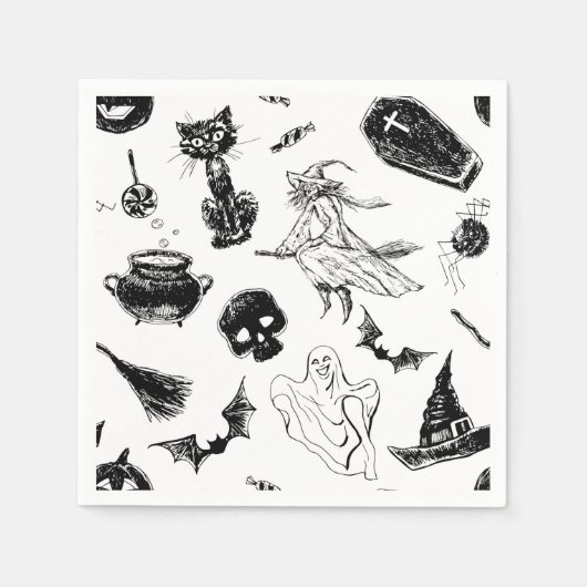 Serviette En Papier Design motif d'Halloween (Devant)