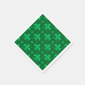 Serviette En Papier Design Motif Fleur de lis vert (Coin)
