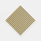 Serviette En Papier Design motif jaune et bleu à damiers (Coin)