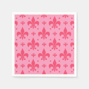 Serviette En Papier Design Motif rose Fleur de lis