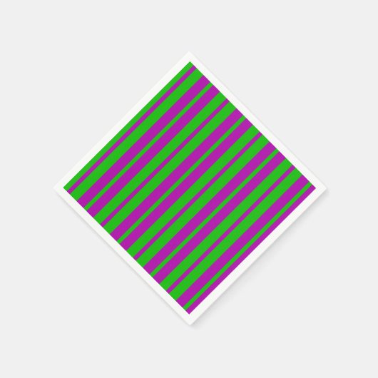 Serviette En Papier Design Motif violet vert élégant rayures (Coin)