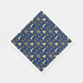 Serviette En Papier Design nautique or et bleu (Coin)