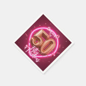 Serviette En Papier Design Neon Glow Up Rose Gold 50e anniversaire (Coin)