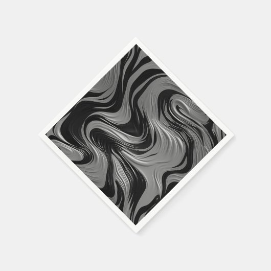 Serviette En Papier Design noir et blanc (Coin)