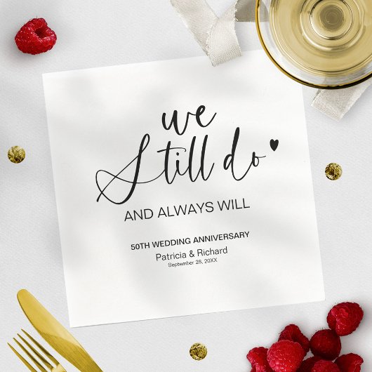 Serviette En Papier Design Nous Faisons Toujours Mariage Vow Renouvell