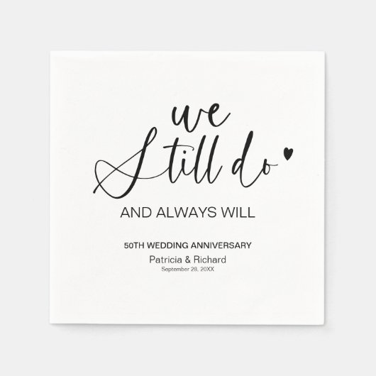 Serviette En Papier Design Nous Faisons Toujours Mariage Vow Renouvell (Devant)
