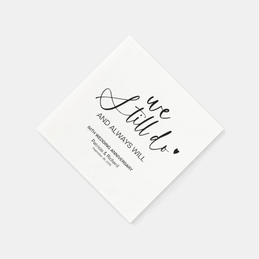 Serviette En Papier Design Nous Faisons Toujours Mariage Vow Renouvell (Coin)