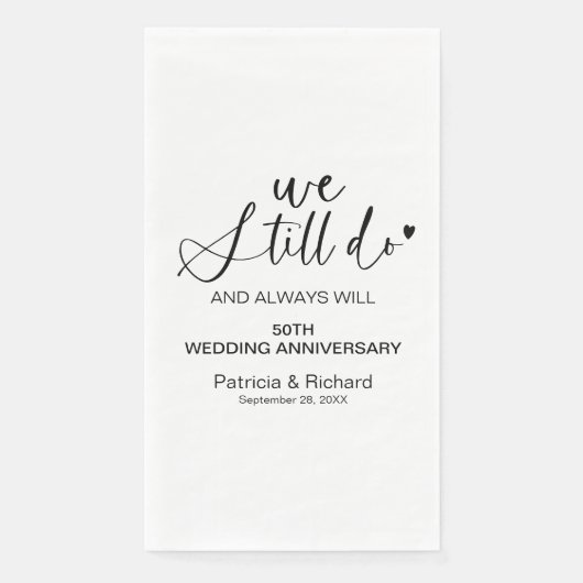 Serviette En Papier Design Nous Faisons Toujours Mariage Vow Renouvell (Devant)