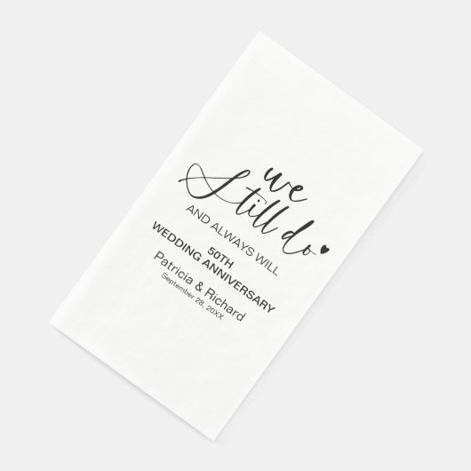 Serviette En Papier Design Nous Faisons Toujours Mariage Vow Renouvell (Coin)