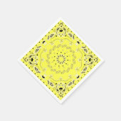 Serviette En Papier Design oriental jaune (Coin)