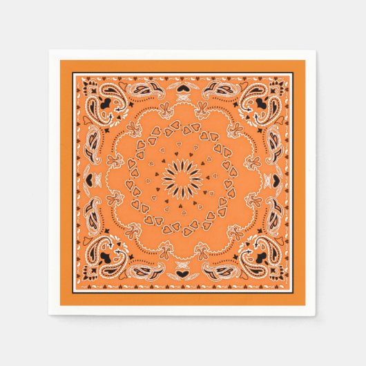 Serviette En Papier Design oriental orange (Devant)