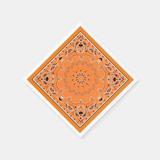 Serviette En Papier Design oriental orange (Coin)