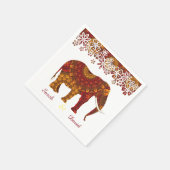 Serviette En Papier Design orné d'éléphants indiens décorés (Coin)
