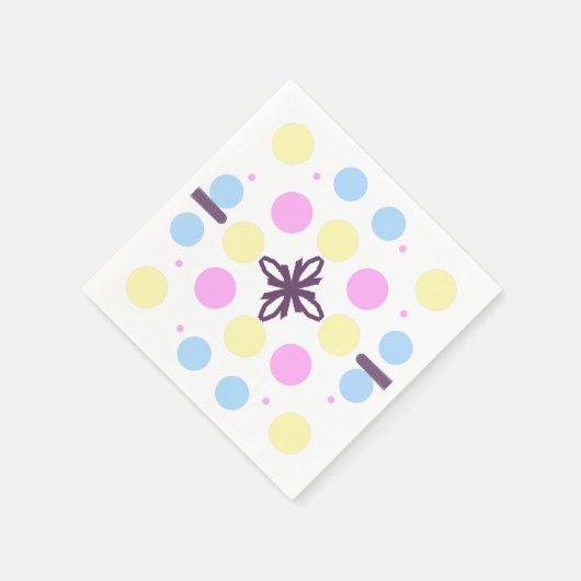 Serviette En Papier Design pastel pointillé (Coin)