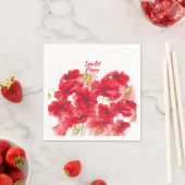 Serviette En Papier Design personnalisé Scarlet Poppy. (En situation)