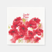 Serviette En Papier Design personnalisé Scarlet Poppy. (Devant)