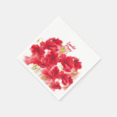 Serviette En Papier Design personnalisé Scarlet Poppy. (Coin)