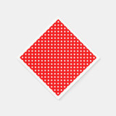 Serviette En Papier Design Pois blanc rouge (Coin)