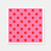 Serviette En Papier Design Pois rouge sur rose (Devant)