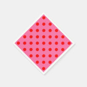 Serviette En Papier Design Pois rouge sur rose (Coin)