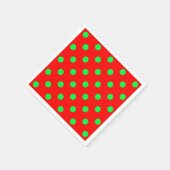 Serviette En Papier Design Pois vert Arrière - plan rouge (Coin)