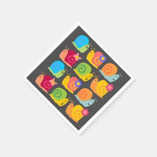 Serviette En Papier Design pour enfants d'escargots mignons (Coin)