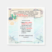 Serviette En Papier Design Propre Plage Côtière Nautique Partyware (Devant)