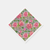 Serviette En Papier Design Rose de jardin de campagne français élégant (Coin)
