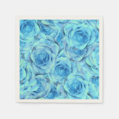 Serviette En Papier Design rose opulent dans le turquoise (Devant)