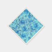 Serviette En Papier Design rose opulent dans le turquoise (Coin)