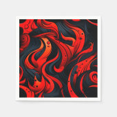 Serviette En Papier Design rouge et noir (Devant)