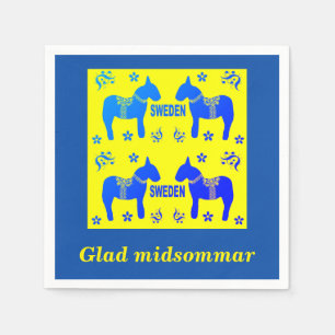 Serviette En Papier design scandinave, Personnalisé Glad midsommar