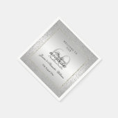 Serviette En Papier Design Silver Confetti 60e Mariage (Coin)