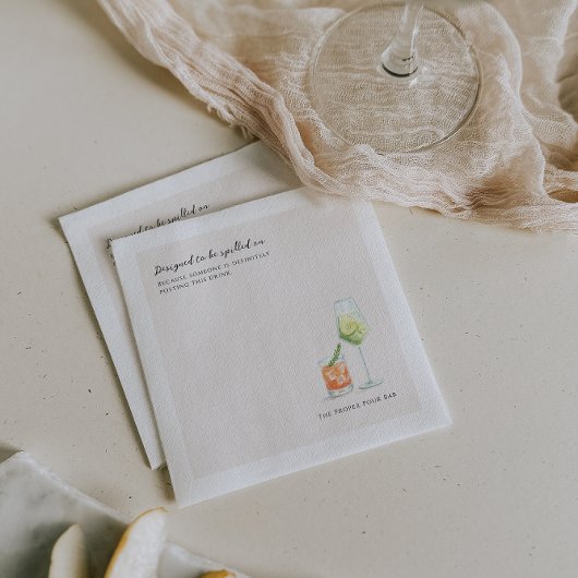 Serviette En Papier Designed to Be Spilled On | Custom Bar & Events