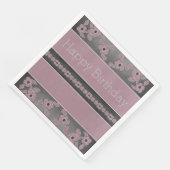 Serviette En Papier Designer Dark Grey Et Rose Plum (Coin)