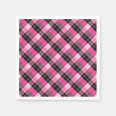 Serviette En Papier Designer plaid /tartan motif rose et noir (Devant)