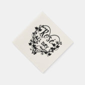 Serviette En Papier Designs Black Heart (Coin)