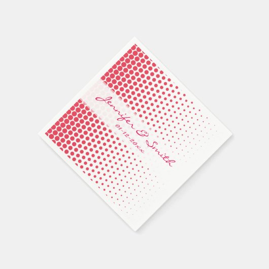 Serviette En Papier Désir Polka Dot Moderne Blanc (Coin)
