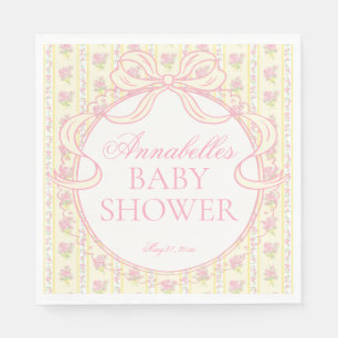 Serviette En Papier Dessert de Baby Shower aux fleurs jaunes vintage é