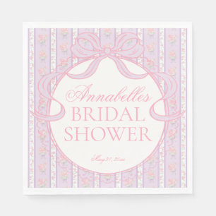 Serviette En Papier Dessert de Fête de Fiançailles Floral Fancy Vintag