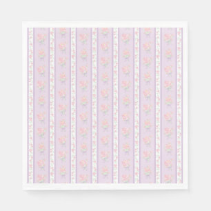 Serviette En Papier Dessert de fête floral fantaisie vintage pourpre